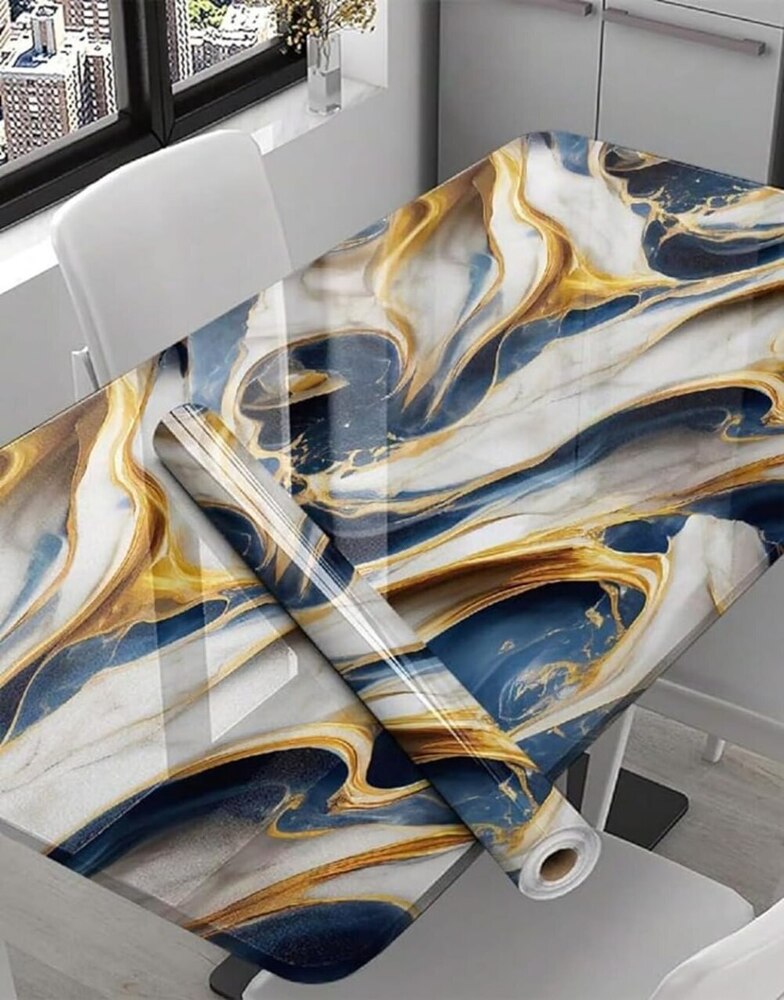 BLUE GOLDEN MARBLE WALLPAPER