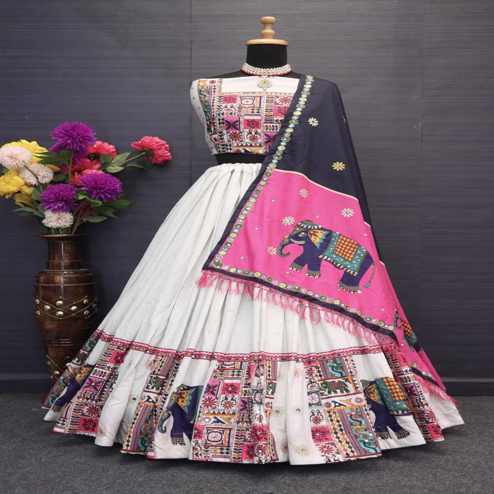 Digital Print Muslin Cotton Lehenga Choli