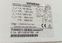 SIEMENS 7UM6211-5EB92-0AA0/FF (BF1105147780) GENERATOR PROTECTION RELAY