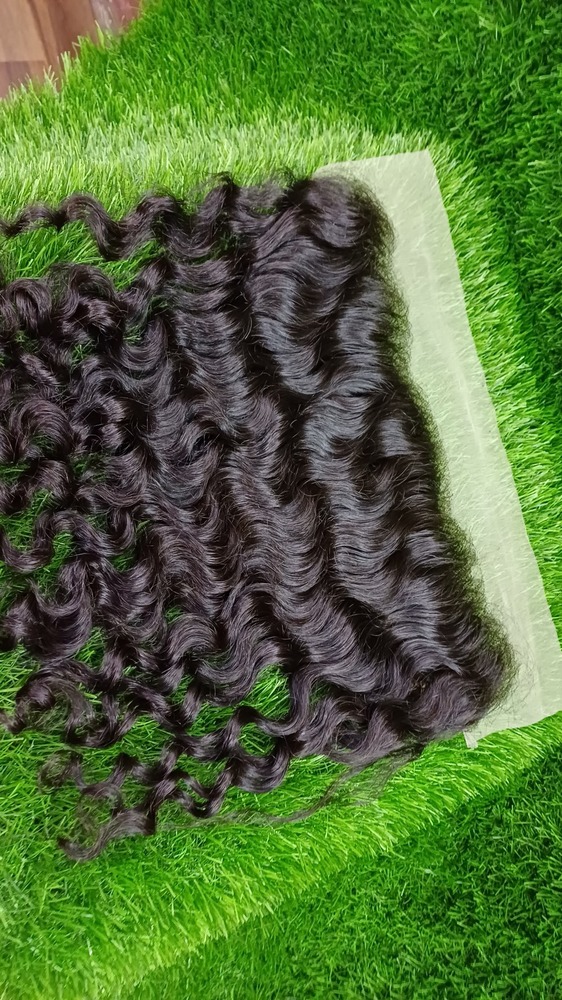 Indian Virgin Raw Hair - Curly Frontal, 100g Natural Black | Unprocessed, Silky Smooth, Long-lasting For Wigs And Extensions