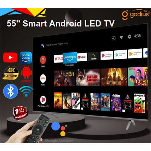 Smart Android LED TV - Plastic, 55 Inch | 50 Hz Frequency, HDMI Connectivity, Warranty Included