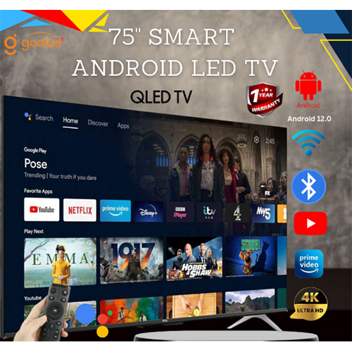 75 Inch Smart Android Led Tv - Frequency (Mhz): 50 Hertz (Hz)