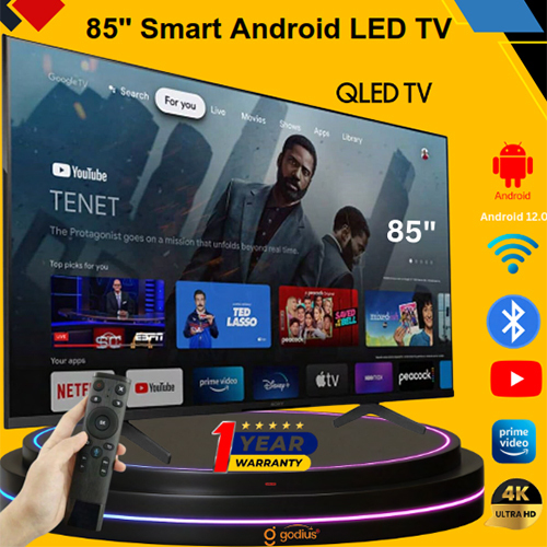85 Inch Smart Android Led Tv - Plastic Construction, 4k Resolution, 50 Hz Refresh Rate | Multiple Hdmi Ports, 220 Volt Power Supply, Built-in App Access