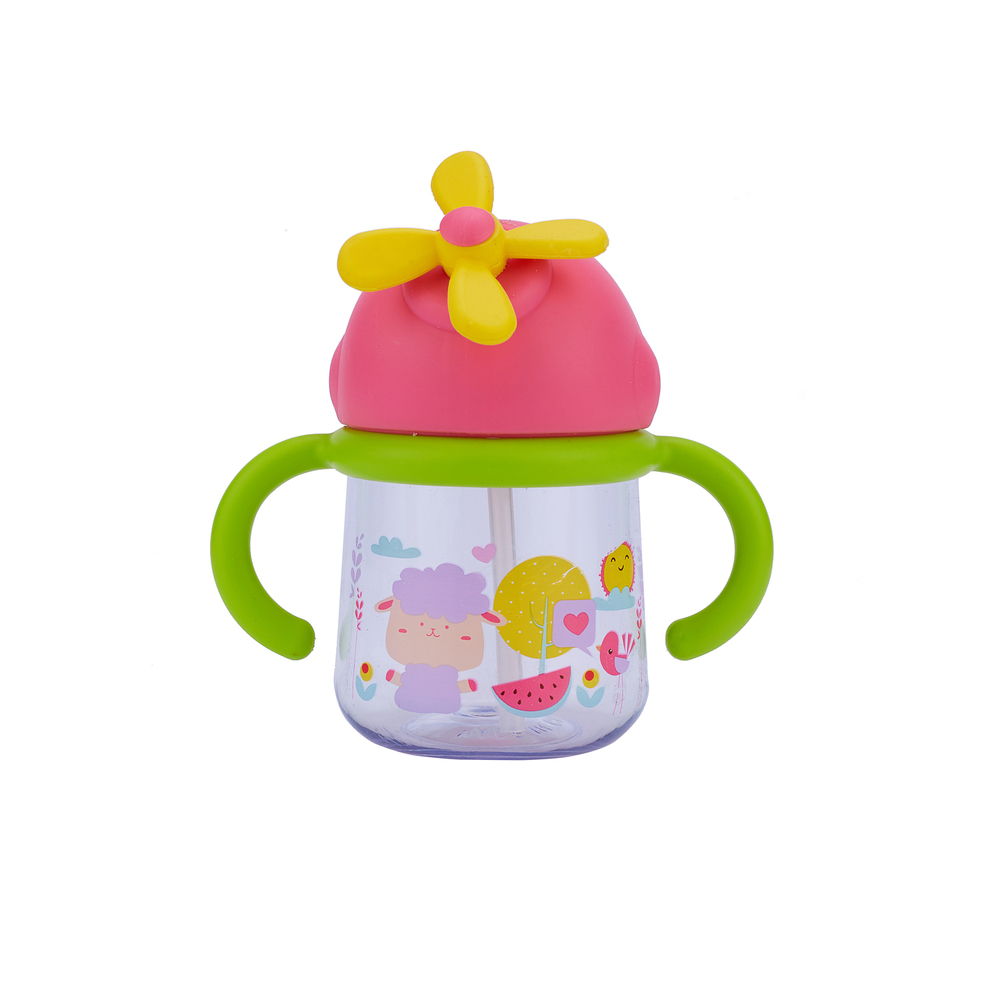 Cherrybox Kids Shipper Water Bottle - Plastic, Round Shape, Narrow Flip Top Lid | Perfect For Hydration, Durable And Lightweight Design