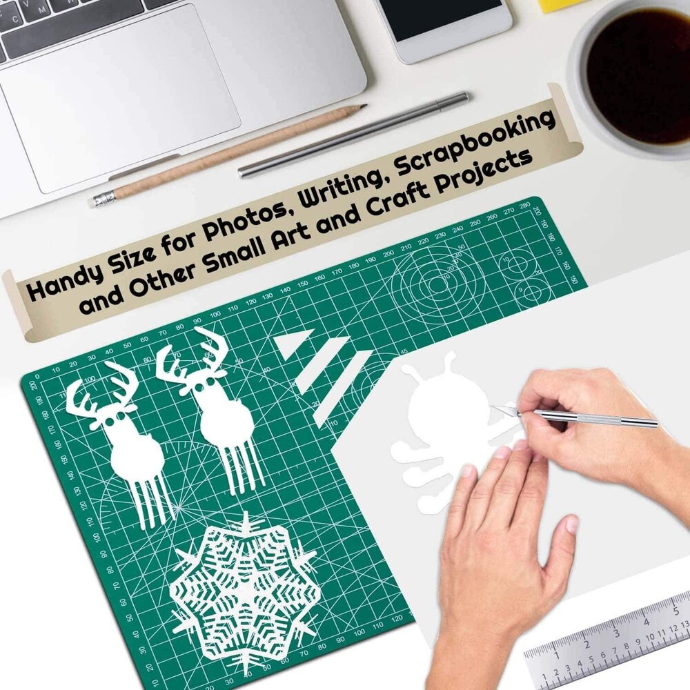 A4 Cutting Mat - 5-layer Pvc Material | Self-healing Surface, Double-sided With Inch Grids & Angle Markings, Protects Cutter Blade