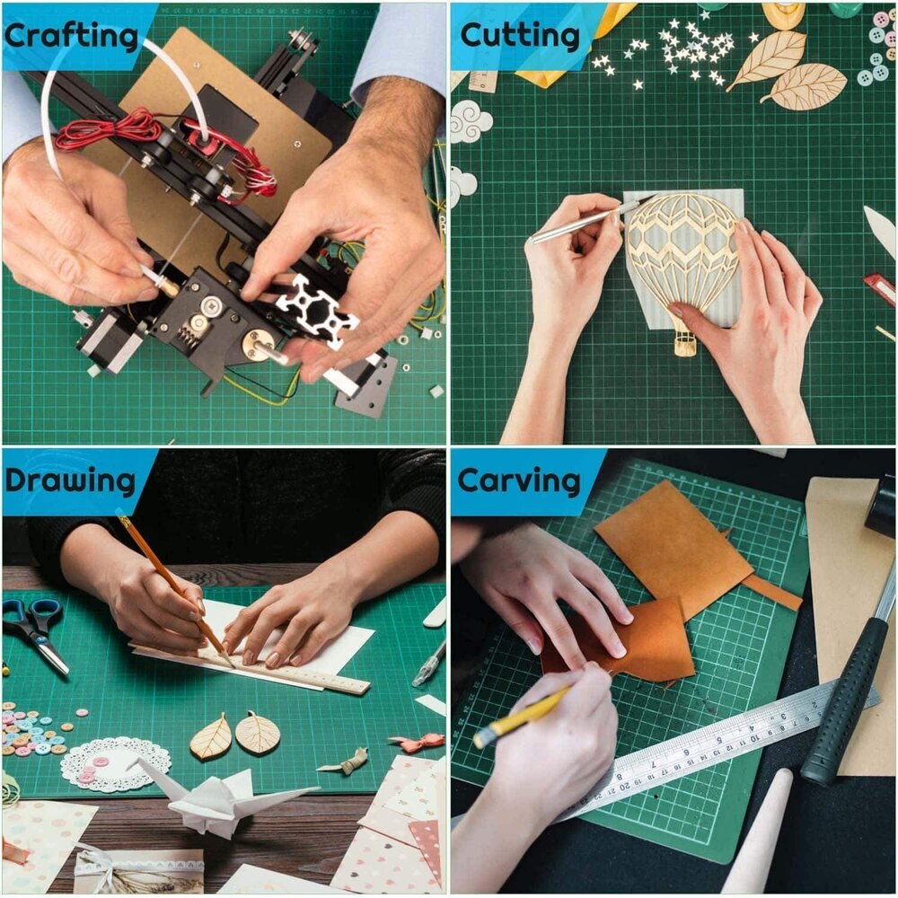 A4 Cutting Mat - 5-layer Pvc Material | Self-healing Surface, Double-sided With Inch Grids & Angle Markings, Protects Cutter Blade