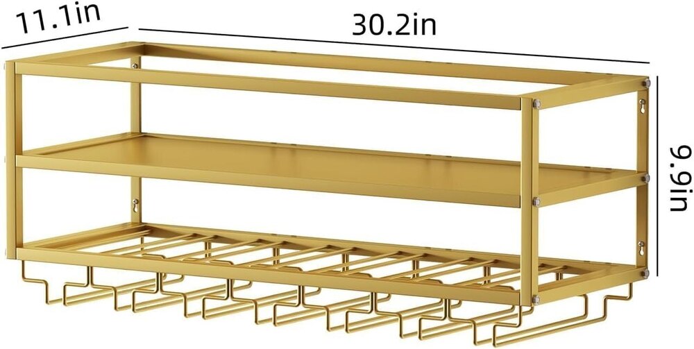 Metal Hanging Wall Bar Shelf Display Storage Rack For Home