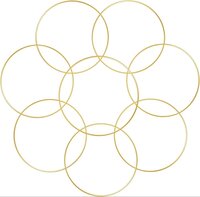 8 Pcs 8 Inch Gold Metal Floral Hoop Wreath Macrame Gold Hoop Rings For Diy Home Decorations - Application: Industrial