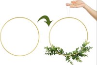 8 PCS 8 Inch Gold Metal Floral Hoop Wreath Macrame Gold Hoop Rings for DIY Home Decorations