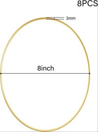 8 PCS 8 Inch Gold Metal Floral Hoop Wreath Macrame Gold Hoop Rings for DIY Home Decorations