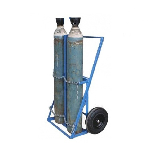 Two Wheeled Double Gas Cylinder Trolley - Material: Aluminum/Alloy