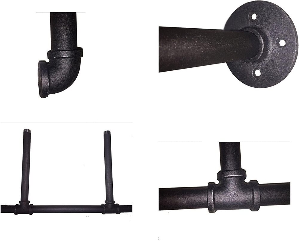 Wall Mount iron Pipe Shelf,DIY Open Bookshelf,Hung Bracket (2Pcs)