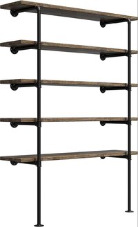 Wall Mount iron Pipe Shelf,DIY Open Bookshelf,Hung Bracket (2Pcs)