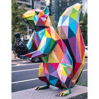 Fiberglass Sculpture - Standard Size , Multi-color Vibrant Design For Garden Decoration With Polished Finish