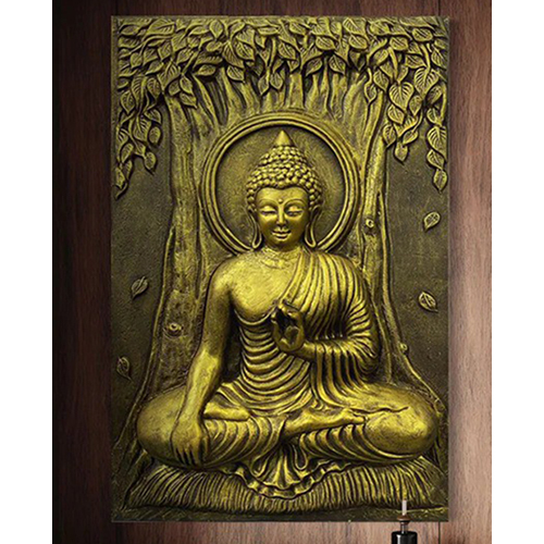 Buddha Wall Art - Color: Golden