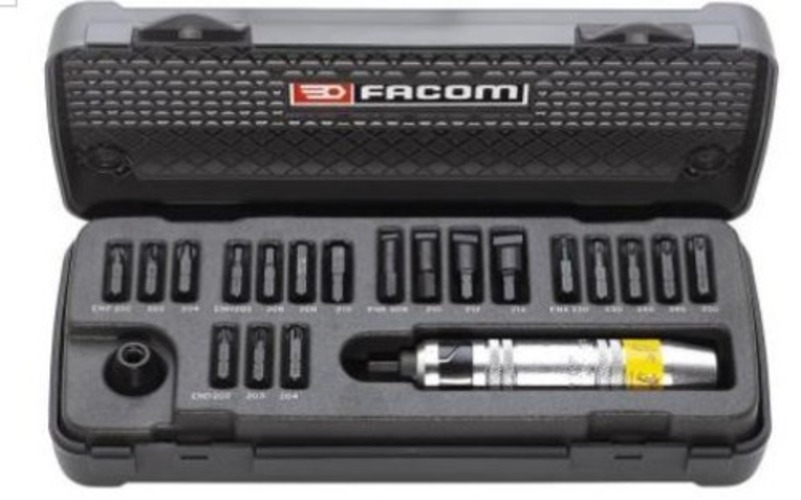 Impact S.driver Set Ns.265m - 1/2' Drive, 400 Nm Torque, Includes Pozidrive, Phillips, Slotted, Hex, & Torx Bits, Plastic Case With Heat-formed Tray