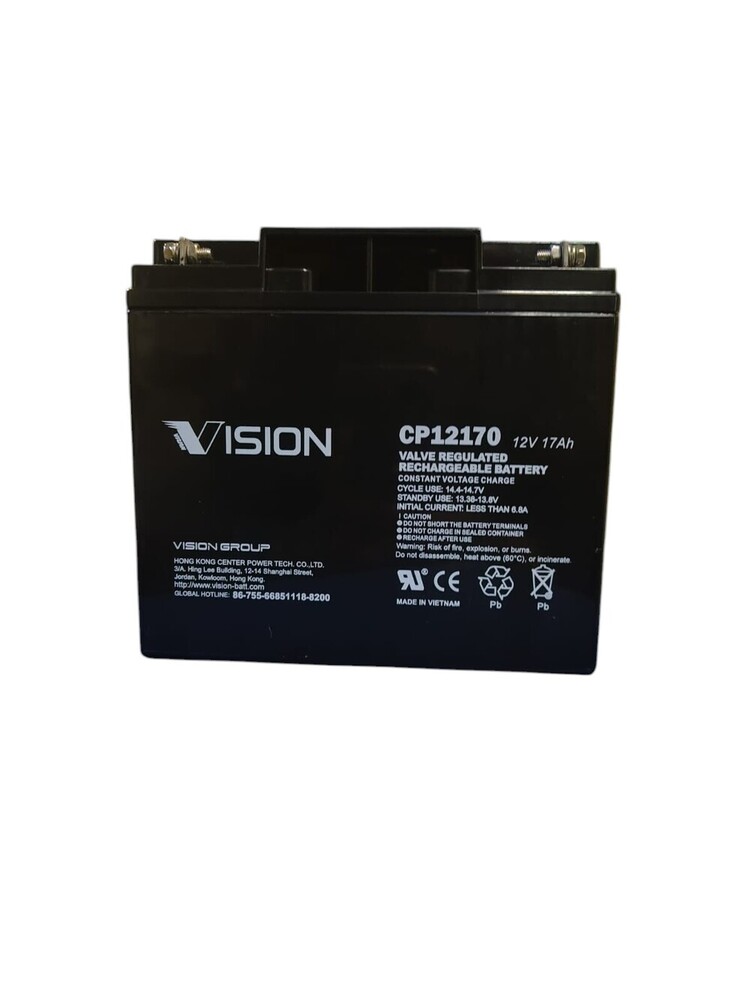 Vision 12V, 17AH Sealed Lead Acid Battery, CP-12170