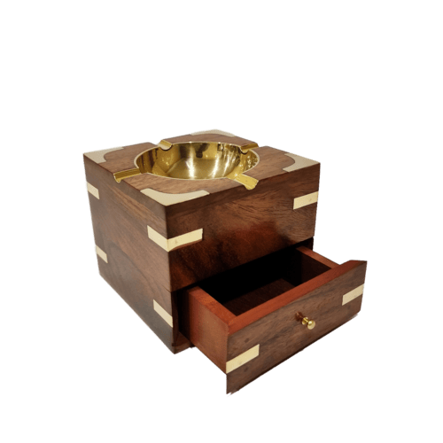 Wooden Ash Tray - Wood, Smooth Finish | Customized Colors, Carved Design, Distinctive European Craftsmanship