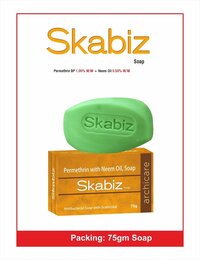 Skabiz Soap - Permethrin + Neem Oil Infused | Natural Pest Control, Environmentally Friendly, Biodegradable Formula