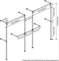 Industrial Pipe Clothing Rack,Industrial Clothing Rack, Clothing Rods for Hanging Clothes