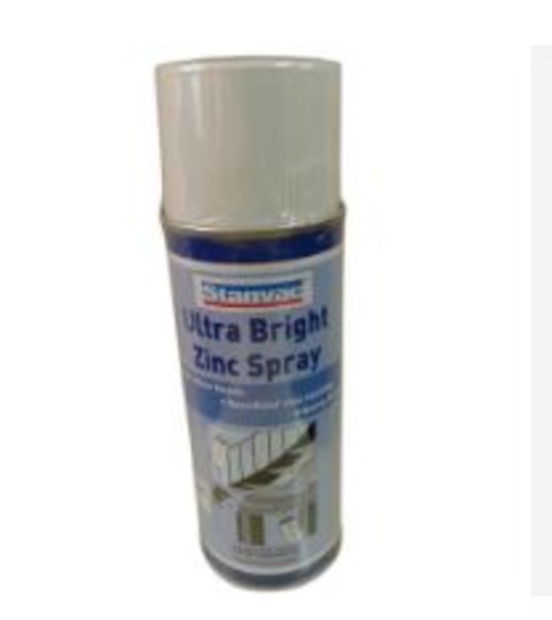 Stanvac Ultra Bright Zinc Spray - Metal Surface Application, Ultra Bright Color, 525 Ml Can, Theoretical Coverage 13 Sq. Ft. At 1 Mil Dry