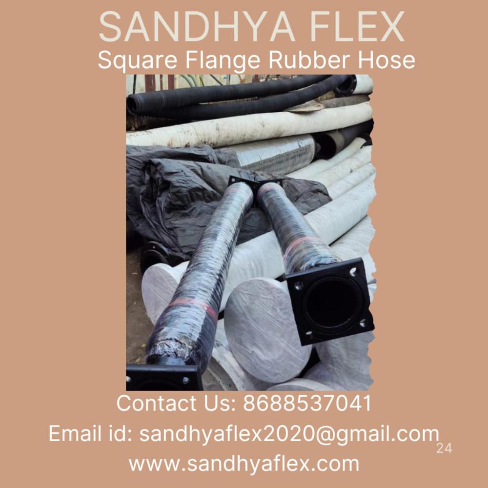 Rubber Hose Pipe With Square Flange Fitting - Color: Black