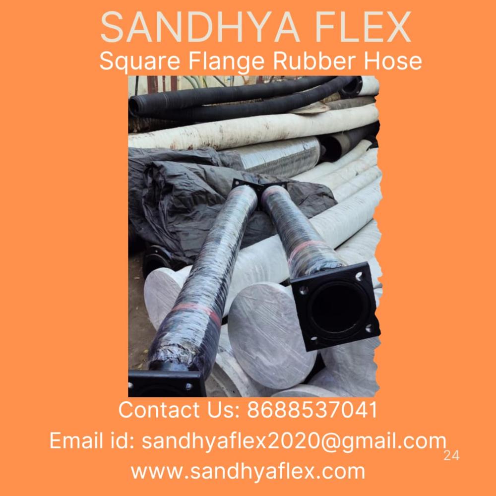 Rubber Hose Pipe With Square Flange Fitting - Color: Black