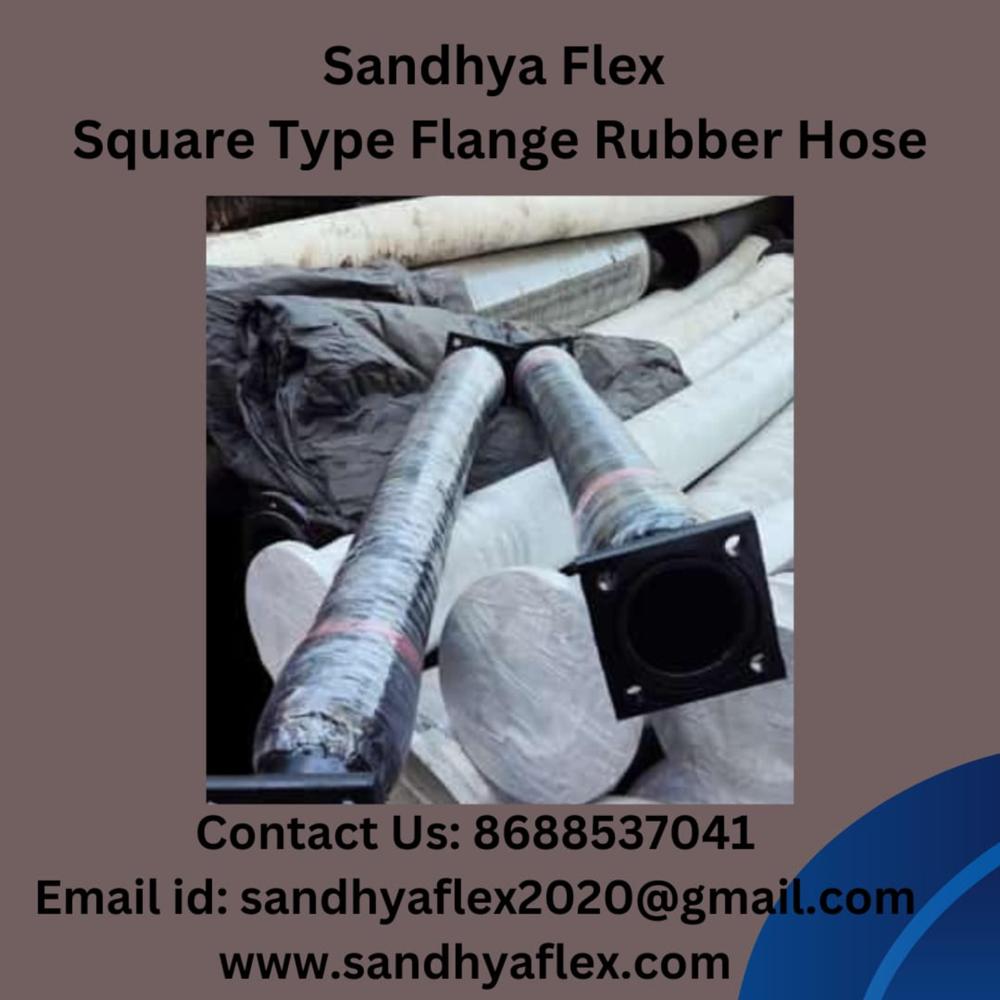 Rubber Hose Pipe With Square Flange Fitting - Color: Black