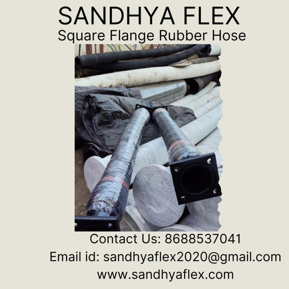 Rubber Hose Pipe With Square Flange Fitting - Color: Black