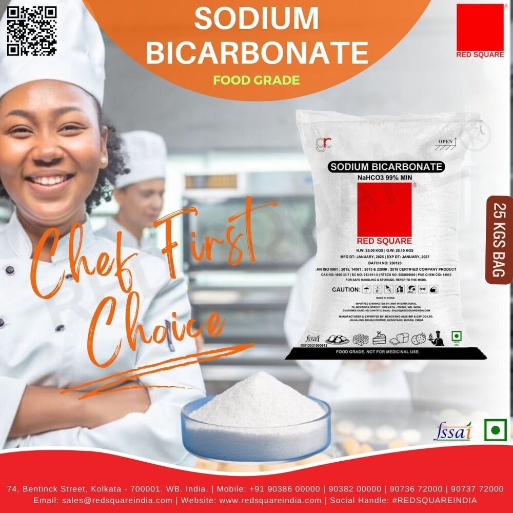 Sodium Bicarbonate - Food Grade - Red Square - Cas No: 144-55-8