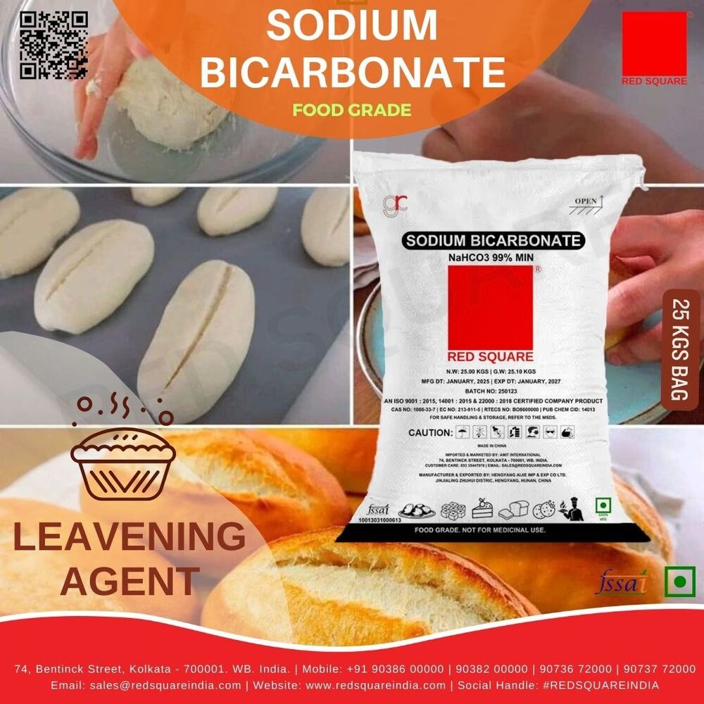 Sodium Bicarbonate - Food Grade - Red Square - Cas No: 144-55-8