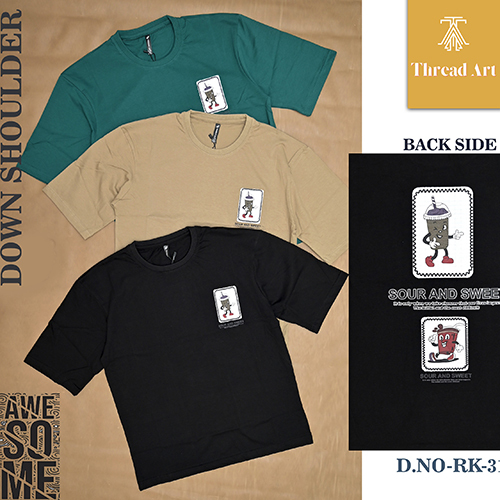 RK-319 Mens Down Shoulder T-Shirt