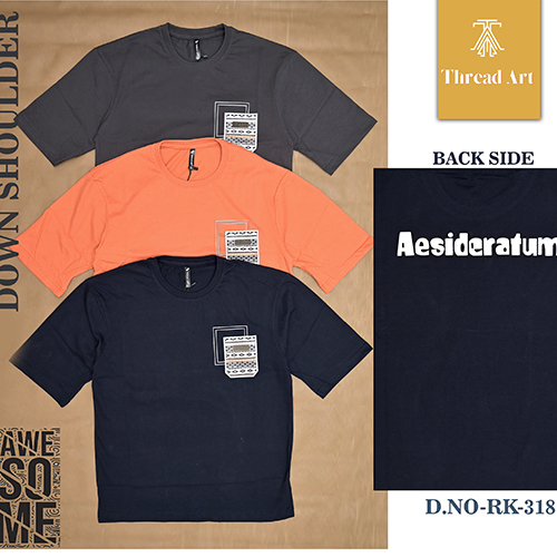 RK-318 Mens Stylish Down Shoulder T-Shirt