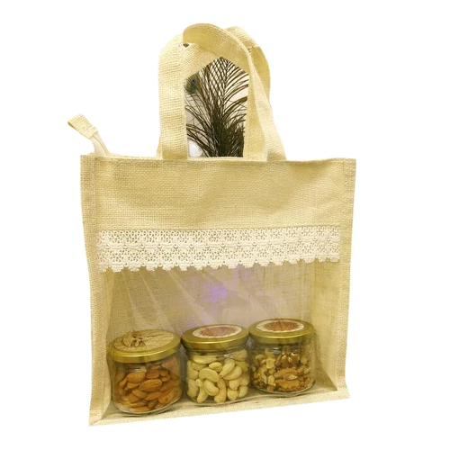 Pvc Window Jute Bag - Color: Available In Many Colors