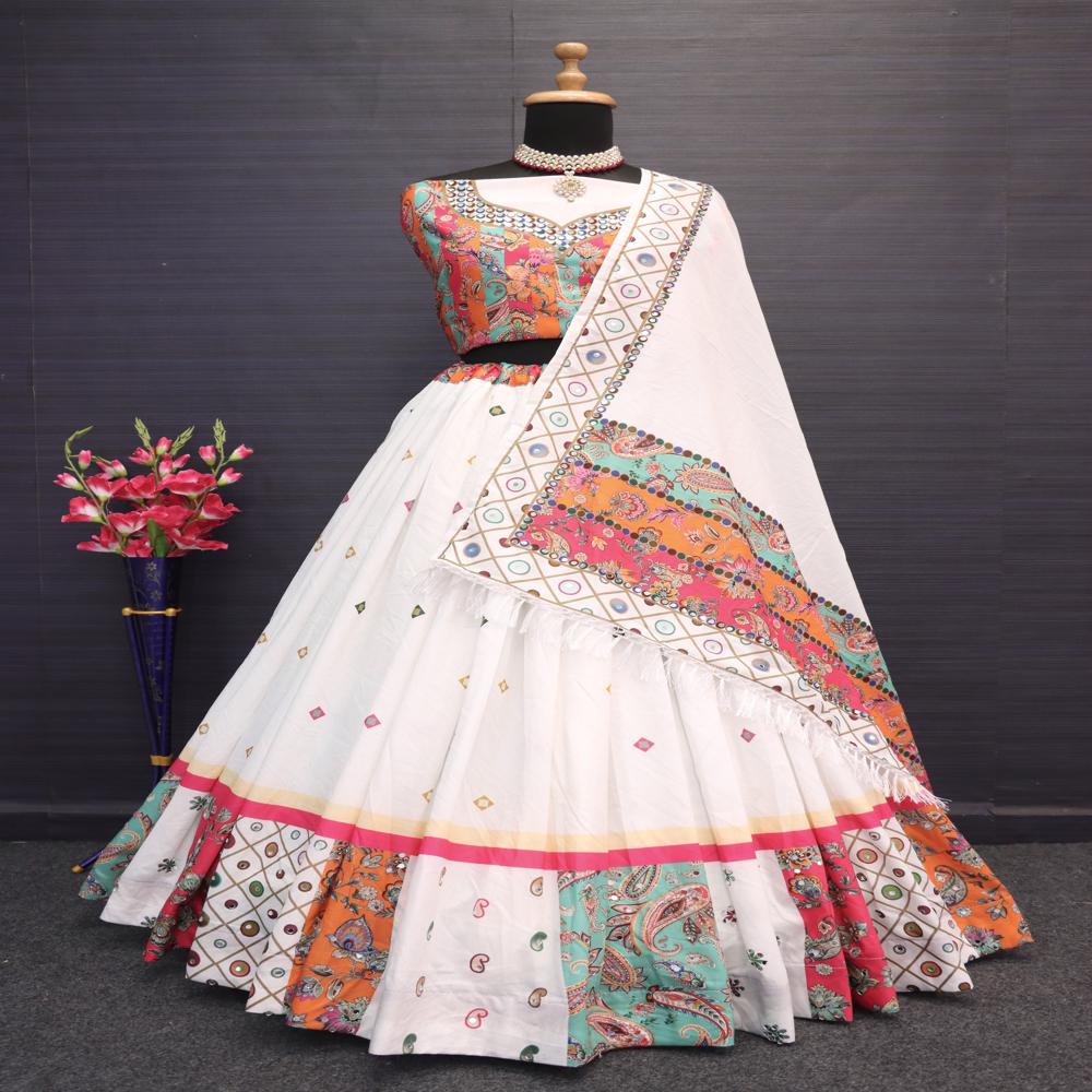 Digital Print Muslin Cotton Lehenga Choli