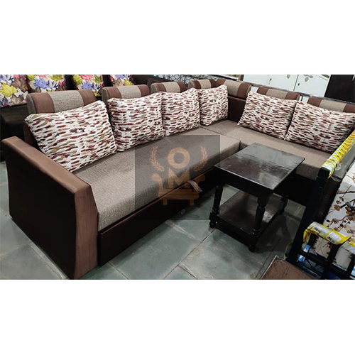 Wooden L Corner Sofa Cum Bed