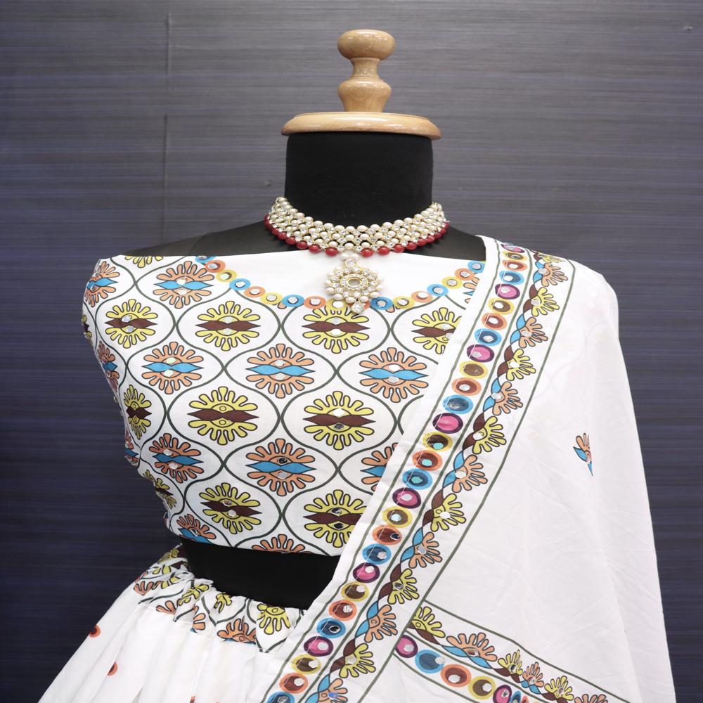 Digital Print Muslin Cotton Lehenga Choli