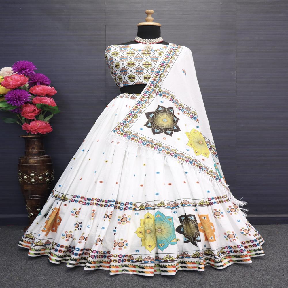 Digital Print Muslin Cotton Lehenga Choli