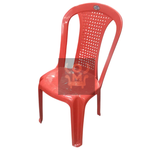 Armless Plastic Chair - Color: Red