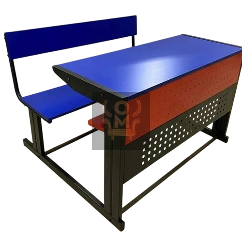 2 Seater Classroom Desk Bench - Color: Black