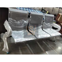 Steel Silver Three Seater Waiting Chair - Design: Standard
