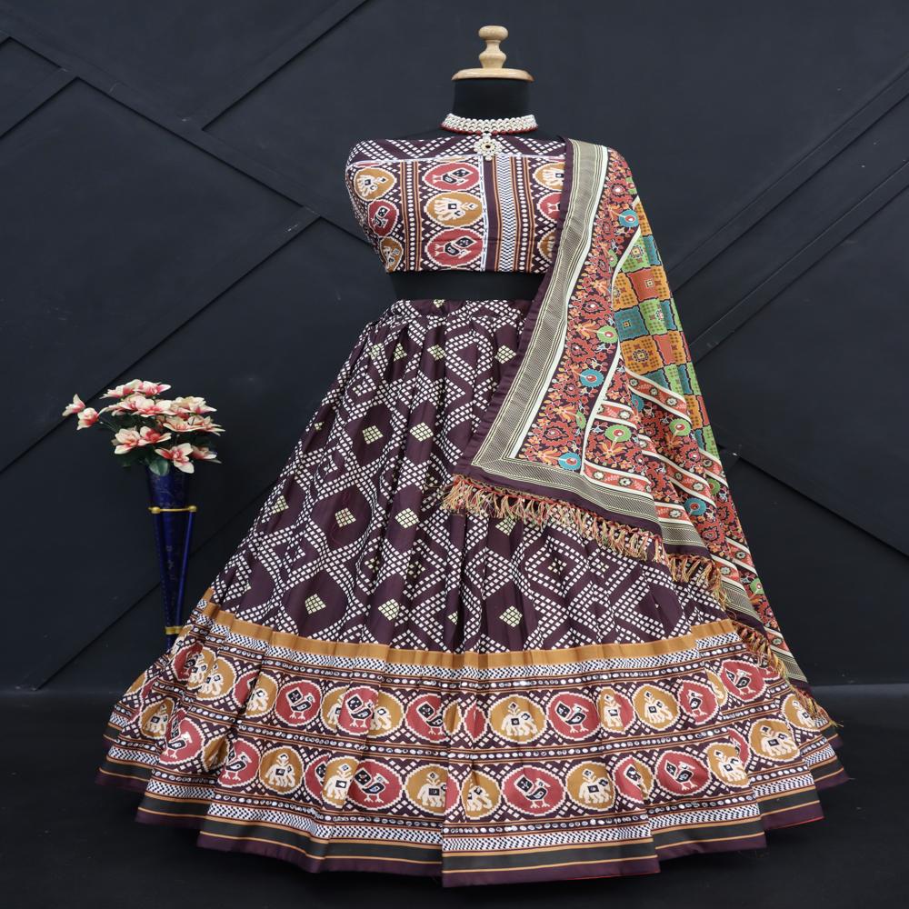 Digital Print Muslin Cotton Lehenga Choli