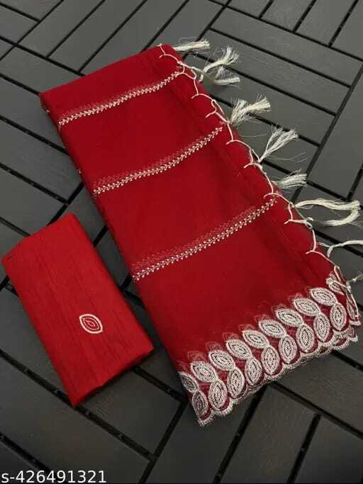 Organza Copy Fabric Saree - Bust Size: 40 Inch (In)