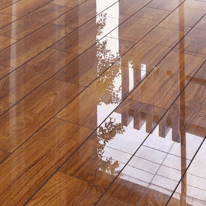 High-Gloss Laminate Flooring - Color: Brown