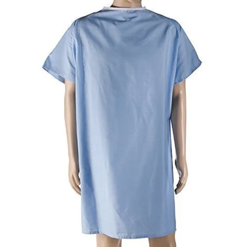 Non Woven Patient Gown - Non Woven Material, Knee-Length Design, Blue Color, Short Sleeve Style | Unisex, Lightweight and Breathable Comfort