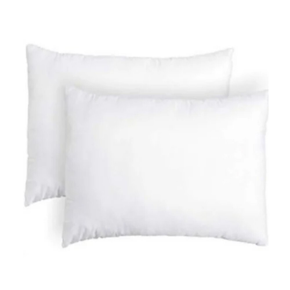 Rectangular Cotton Bed Pillow - 15.5x27.5 Inch, White Color, Plain Cover Style | Soft, Durable, Suitable for All Sleeping Positions