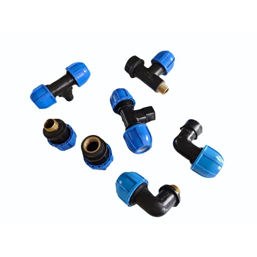 Pp Compression Pipe Fittings - Color: Black & Blue