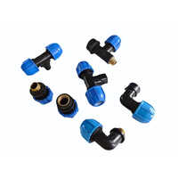 Pp Compression Pipe Fittings - Plastic Material, Male Connection, Rectangular Shape | Galvanized Treatment, Available In Black & Blue, 1-year Warranty