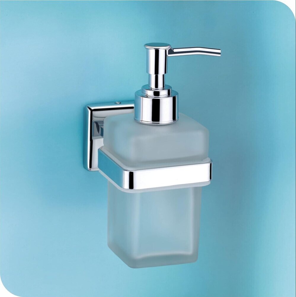 Square Frosted Glass Soap Dispenser for Bathrooms