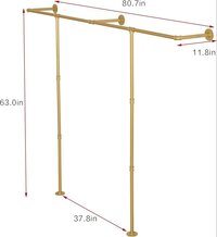Industrial Pipe Clothing Rack Wall Mounted,Wall Mounted Clothes Rack,Five Bases, Strong Load